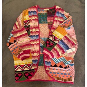 Anthropologie Pilcro Heart Knit Cardigan Pink One Size Fits All